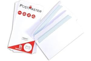 Postmaster Envelopes DL Peel & Seal 100GSM White Paper - 100 Pack