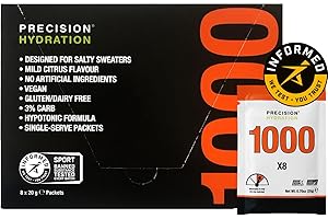 Precision Hydration Elektrolytgetränk - Mehrfachstärke Alle Natürlichen Elektrolytpulver - Bekämpft Krämpfe - Gluten Frei, Hypotonisch - (1000mg/l - Orange Paket), 1 Karton (8 Sachets)