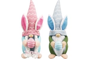 Songjum 2 Stück Wichtel zu Ostern mit Osterei Osterhase Deko Plüsch Oster GNOME für Kinder Ostern Zuhause Wohnzimmer Schaufenster Geschenk Desktop