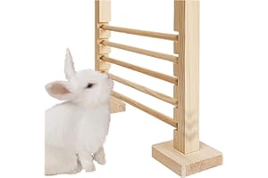 Furtryvl Barre de Saut pour Lapin, Obstacle d'exercice multifonctionnel en bois naturel | Jouets pour petits animaux