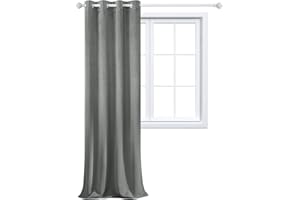 MAXIJIN Velours Rideaux Occultants Épais Isolation Thermique Fenêtre Rideaux & Rideaux Doux Rideaux Obscurcissants 1 Panneau pour Chambre, Salon (1x L 140 X H 280CM, Gris)