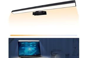Laliled Monitorlampe, USB Bildschirmlampe mit Stufenlos Dimmbar, 3 Farbstufen Augenpflege Computerlampe 3000K-6500K,Laptoplampe für Büro Zuhause mit Halteclip