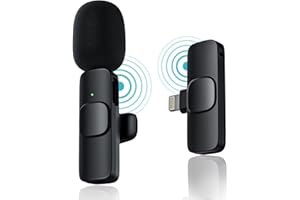 GBOKYN Micrófono inalámbrico Lavalier para iPhone, micrófono Bluetooth inalámbrico Plug-Play para YouTube, TikTok, Facebook Live Stream, reducción de ruido sincronización automática