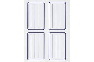 AVERY - Sachet de 20 étiquettes écolier lignées bleues, Format 36 x 56 mm,