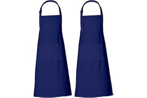RAJRANG 100% Cotton Professional Apron with 3 Pockets Cooking Chef Aprons - Available in Various Vibrant Colors for Restaurant, Coffee House, Baking, Home Kitchen, Gardening BBQ