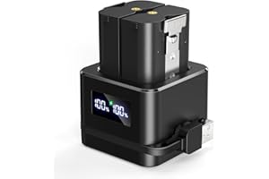 LOQDIVR 2 Batterien Und Digitale Ladestation für Ring, 3.65V 6040mAh Akku Kompatibel mit Video Doorbell 2/3/3+/4, Stick Up Cam(2/3Gen), Spotlight Cam Battery, Spotlight Plus/Pro Cam Battery(2025 New)