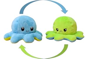 KUNSTIFY pluszowe zwierzątko w kształcie ośmiornicy, przytulanka dla kobiet, dziewczynek, dzieci oraz tych, którzy chcą wyrazić swój nastrój, prezent dla przyjaciółki (jasnoniebieskai/zielona)