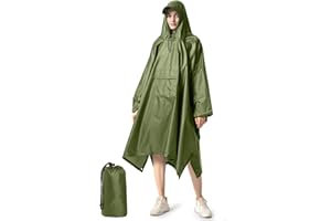 NUUR Regenponcho Damen Unisex Regencape Wasserdicht Festival Regenmantel Wiederverwendbar Rain Poncho Hiking Cycling Outdoor Mehrzweck Regenjacke mit Kapuze