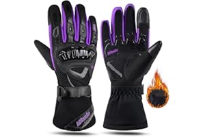 mjmoto Guanti da moto antivento impermeabili Guantes Moto Donne Moto Guanti da Equitazione Touch Screen Moto Motocross Guanti Inverno per Lady