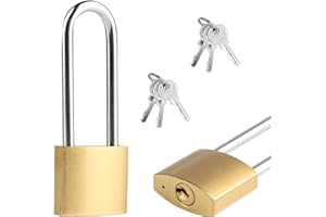 HEXINYIGJLY Confezione da 2 lucchetti, arco lungo, lucchetto da 38 mm, chiave uguale, lucchetti con chiave, serratura di sicurezza per bagagli, armadi, armadietti, serratura per valigie