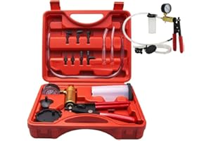 AOBETAK Kit purgeur Frein, testeur de Pompe à Vide Tenu dans la Main avec adaptateurs, Outil de Purge de Liquide de Frein pour Diagnostic de Moto de Voiture