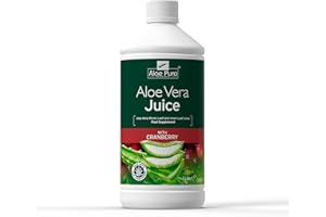 Aloe Pura Aloe Vera Juice with Cranberry, Natural, Vegan, Cruelty Free, Food Supplement, 1ltr