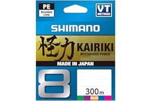 Shimano Kairiki 8, 300 Meter, Multicolore, Filo da Pesca Intrecciato, 59WPLA68R2