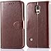 Produktbild Galaxy S5 Hülle, S5 Hülle, LANOU Ledertasche im Bookstyle Handyhülle mit Ständer + Kartenfach PU-Leder Tasche Flip Handys Case Multifunktionale Brieftasche Etui Schutz Hülle für Samsung Galaxy S5 / i9600 (Kaffee Braun)
