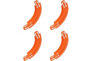 SINBANA 6pcs Turn Track Pieces for Hot Wheels, Premium ABS 90 Degree Curved Track Connectors Toy Car Racetrack Components Compatible with Hot Wheels (Orange)