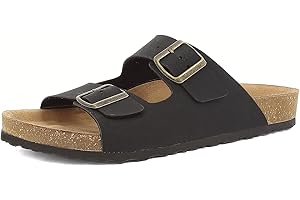 inblu Ciabatte Uomo Con Doppia Fascia E Fibbie Regolabili, Plantare Imbottito In Vera Pelle, Dal 40 Al 46 Sandali a ciabattaUomo