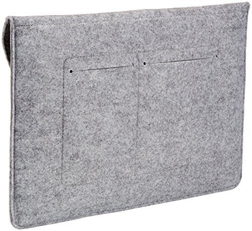 AmazonBasics Laptop-Tasche, Filz, für Displaygrößen bis 15,4 Zoll (39,1 cm), Hellgrau - 5