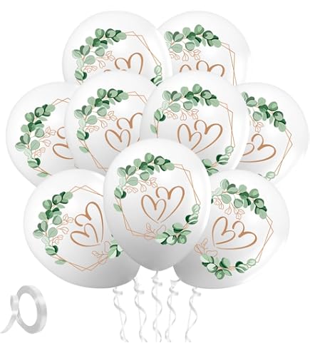 PartyDeco Palloncini In Lattice Con Stampa Just Married Oro – 50 Pezzi, Diametro 30 Cm, Per Matrimonio, Addio Al Celibato, Baby Shower, Bianchi - 6