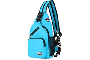 FANDARE Mujer Bolsa de Pecho Mochila Pequeña con Orificio para Auriculares Bolsos Cruzados Niña Bandoleras Cruzada Deporte Viaje Ciclismo Intemperie Sling Bag Poliéster Duradero