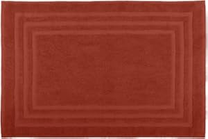 Stof - Tapis de Bain - Taille 45x70 cm - 100% Coton Bio - Couleur Terracotta - Modèle Lagune - Linge pour la Maison - Doux et Confortable - Idéal pour la Salle de Bain