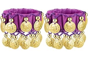ROPA DE ARABIA Pareja de pulseras con monedas para bailar danza del vientre o disfrazarse de bailarina oriental