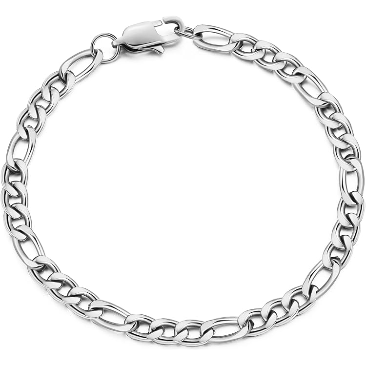 Bracelet Homme En Acier Inoxydable, Poinçon Ste., 40gr, Longueur 21cm - Occasion