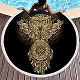 Tallas: con nuestra toalla redonda de gran tamaño XL, tienes espacio para acurrucarte con tu pareja de playa favorita. Nuestros roundies se adaptan a hasta 2 personas cómodamente. El tamaño extra grande mide 1,5 m de diámetro - la cantidad perfecta de espacio para compartir con su significativo, niño, mascota.