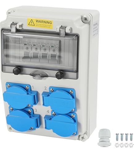 ELS Elektrotechnika Stroomverdeler Wandverdeler 2 X 230 V Schuko 1 Cee 32 A 16 A Bouwstroomverdeler Voor Binnen En Buiten Werkplaatsen Fabrieken 681163344