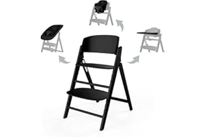 CYBEX Gold zestaw krzesełek do karmienia CLICK & FOLD 4w1, Rośnie razem z dzieckiem, W komplecie Złote gniazdko leżaczka, Zestaw i taca dla niemowląt, Drewno bukowe/Bawełna/Plastik, Stunning Black