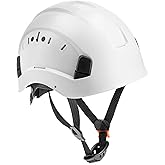 H&Ouml;GERT TECHNIK - Casco de protecci&oacute;n, casco de construcci&oacute;n de ABS, EN 397, sistema de trinquete, ventilaci&oacute;n, correa de barb