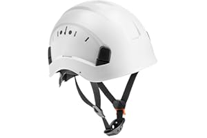 Högert Technik - Casco protettivo DIEMEL per grandi altezze bianche | EN 397:2012 + A1:2012 | con prese d'aria | fascia saldata, cintura a 6 punti, cinghia sottogola a 4 punti
