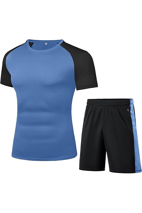 Tuta Estiva Uomo 2 Pezzi In Cotone - Set Casa Sportivo Con T-Shirt E Pantaloncini