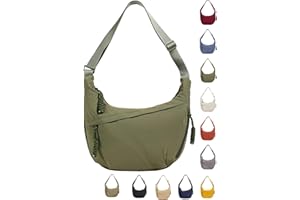 GUSXPPD Crescent Bag pour Femme, Sac Demi-lune Nylon, Sac à Bandoulière Demi-Lune, Bandoulière en Nylon avec Fermeture éClair, Boulette Avec Sangle Réglable Portable Crescent