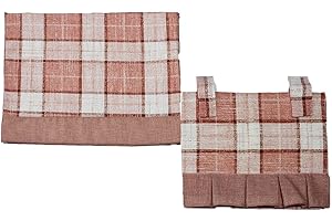 Russo Tessuti Copriforno + Coprifornello Cucina Zefir Picnic Quadri Country Zucchissime -Rosa-Copriforno+coprifornello