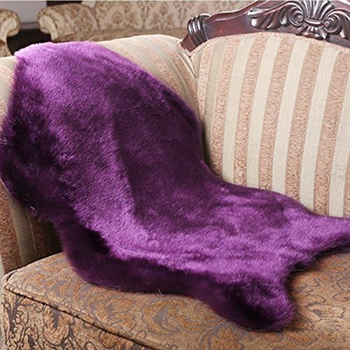 linyingdian Faux Fur Rug purple Shag Fuzzy Fluffy Sheepskin Kids Carpet with Super Fluffy Thick,Used As An Area Rug in Bedroom,Living Room Or Across Your Armchair Or Couch 60X90 CM (purple)