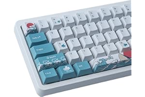 SUNZIT Keycaps PBT 100 Teclas Cherry Profile Dye sublimación Coral Sea Keycaps para ISO/ANSI Layout 61/64/68/87 Gateron MX Switches Teclado mecánico