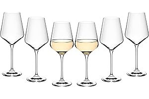 Gerlach 1760 Verres à vin Verres à vin blanc Lot de 6 verres à vin blanc 450 ml Verre à vin en cristal Passe au lave-vaisselle Moderne