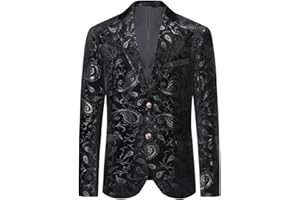 Allthemen Blazer de Lentejuelas para Hombre Chaqueta con Purpurina Dorada Esmoquin de Boda de Corte Entallado