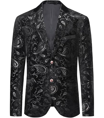 Herren Pailletten Sakko Slim Fit – Glitzer Blazer Für Nachtclub, Hochzeit, Besondere Anlässe