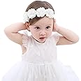 Fmeida Baby Headband Baby Girls Flower Headbands Stretchy Soft Newborn Infant Hair Accessories Floral Birthday Headbands for 4-24 Months