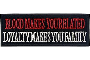 EMBTAO Il sangue ti rende correlato fedeltà ti fa famiglia toppa ricamata distintivo morale Applique fissaggio gancio e anello emblema