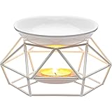 Zweipapple Bruciatore di essenze, Brucia Essenze in Metallo Olio Diffusore a Candela 3 Colori per Scelta(Bianco)