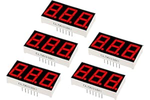 YOKIVE 5 Pcs LED Display Digital Tube, LED Segment Displays Common Anode 3 Bit 7 DIY Great for Appliances, Instruments, Car Accessories, 0.55" Red, (12 Pin)