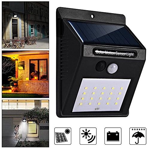 iropro Solar Power Sensor Waterproof LED Security Wall Light for Garden Fence Patio Yard Walkway Driveway Stairs Outside 4W