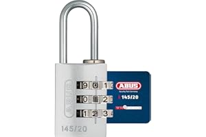 ABUS AB145/20 PLATA Aluminiowa Kłódka Szyfrowa Srebrna 20mm