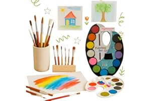 aaksh 555 JUMBO Children's Watercolor Paint Set, Paint Blocks for Children, 12 Colors with Paintbrush, Childrens Colouring, Drawing Kit for School Drawing, Art Supplies, Watercolor Painting Color