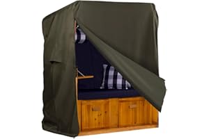 ‎WEBAVITA Webavita - Strandkorb Schutzhülle | Größe M - 120cm | Wetterfeste Strandkorbhülle aus Oxford 600D Gewebe in Grün | wasserdichte Abdeckhauben für Strandkörbe mit UV-Schutz