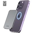 HINOVO Mag-safe Power Bank 5000mAh, Metal Design 0.35'' Ultra Slim Magnetic Battery Pack, PD 20W & 15W Wireless Fast Charging Portable Charger for iPhone 16/15/14/13/12 Series