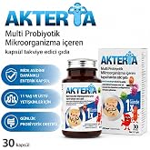 Doğadan İla&ccedil; Akteria Multi Probiotik Prebiotik mikroorganizma, in&uuml;lin i&ccedil;eren 30 kaps&uuml;l takviye edici gıda