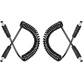 GINTOOYUN DC 5.5MM x 2.1MM Stecker auf Stecker Netzteil Kabel DC Power Coiled Verlängerungskabel für LED Streifen, CCTV, Auto